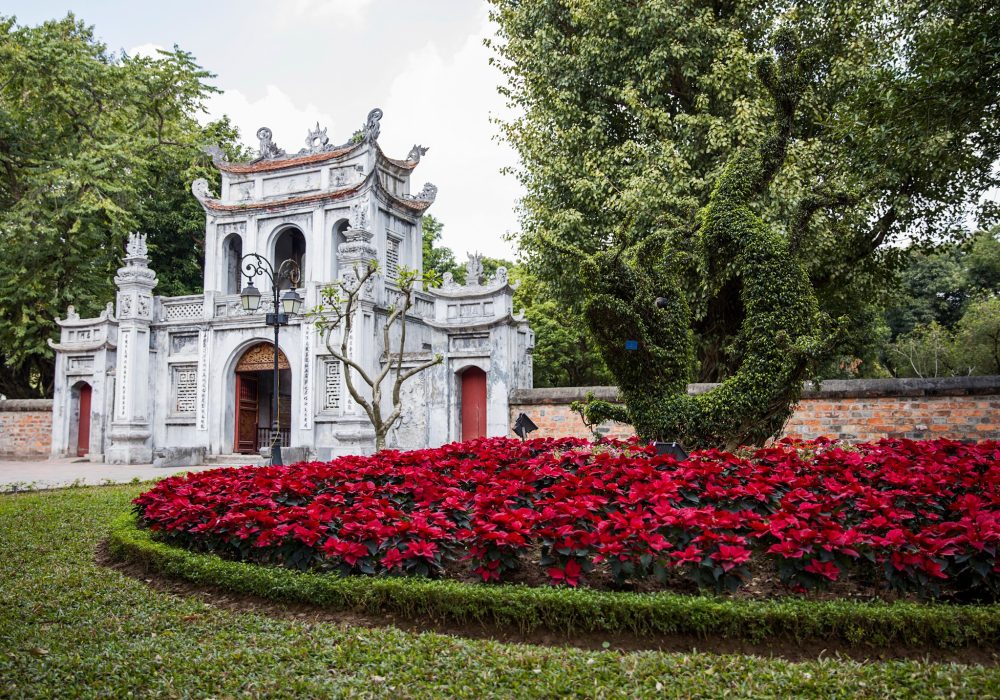 View at Temple of Literature in Hanoi, Vietnam